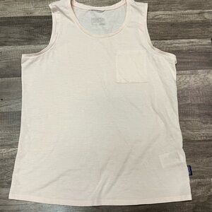 Patagonia Womens Pocket Tank Top Sz small Light Pink Organic Cotton Blend